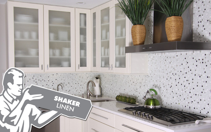 shaker linen kitchen cabinets fabuwood